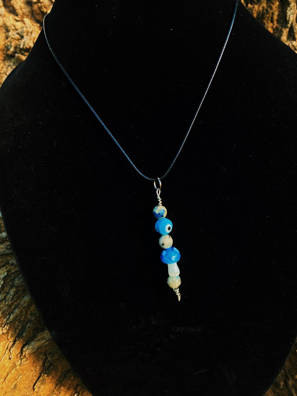 Image of Protect Your Peace Necklace w/ K2 Crystals & Nazaar Bead