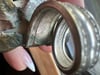 60s massive art spoon ring with abalone 