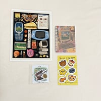 Image 1 of Saturday Night Notebook +  Print + Sticket Sheet + Stickers 