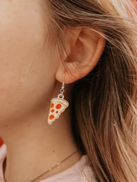 Image 1 of Pizza Slice Dangle Earrings