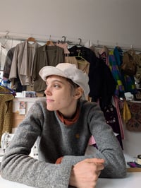 Image 1 of Baker boy hat in cotton linen