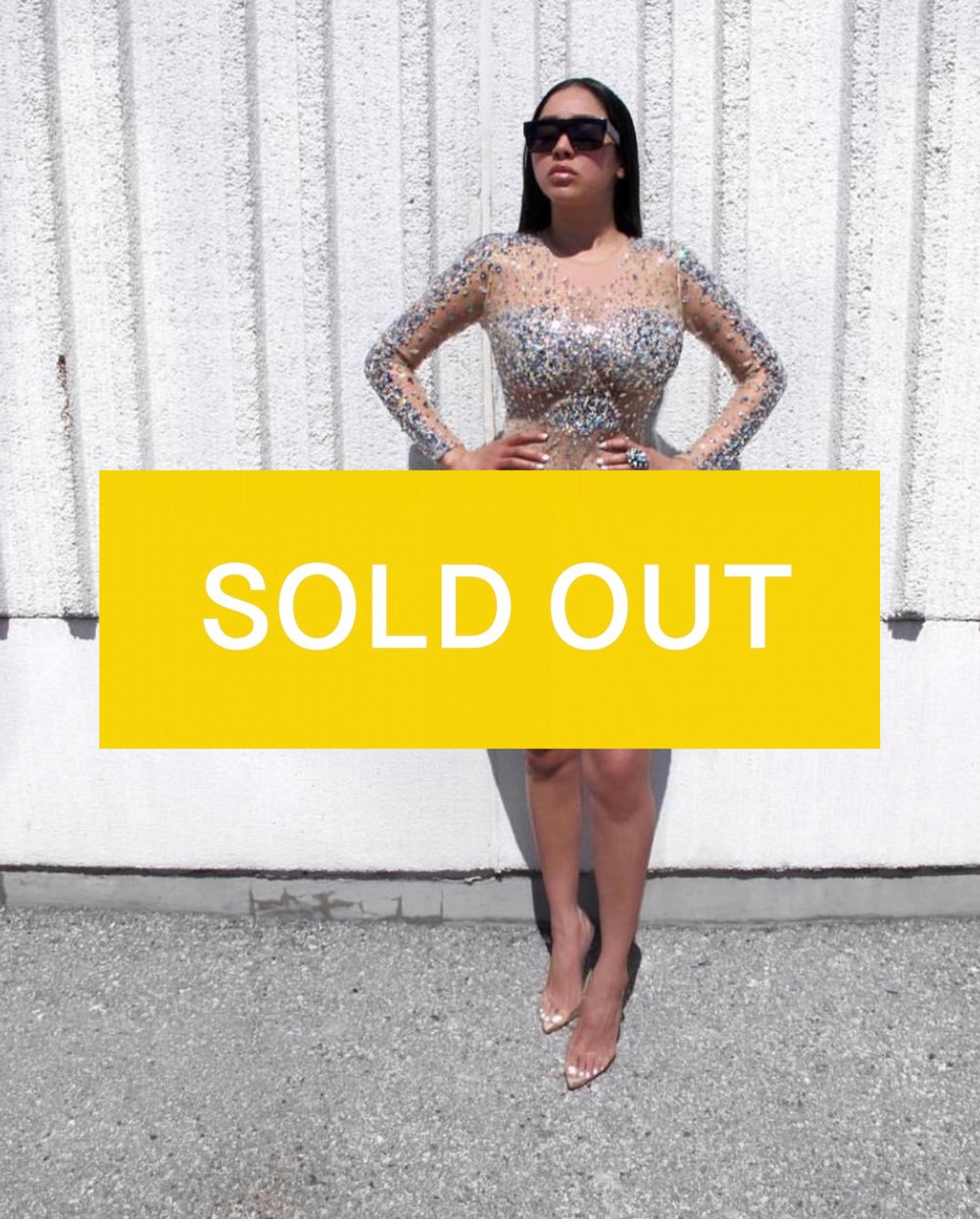 Image of JOVANI EMBELLISHED MINI DRESS (MEDIUM)