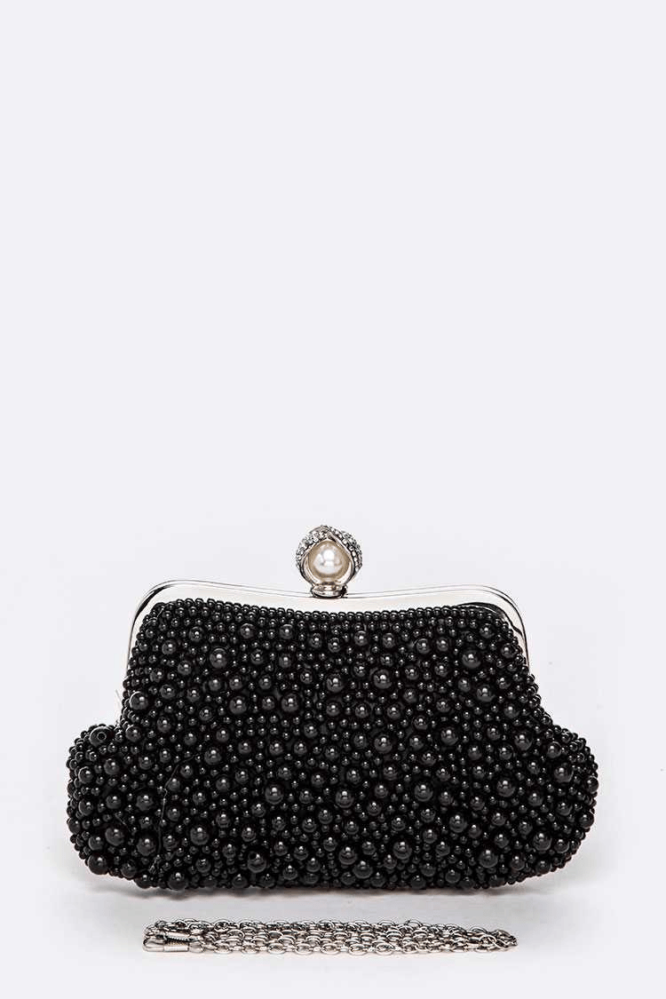 Image of Pearl Clutch Bag Black