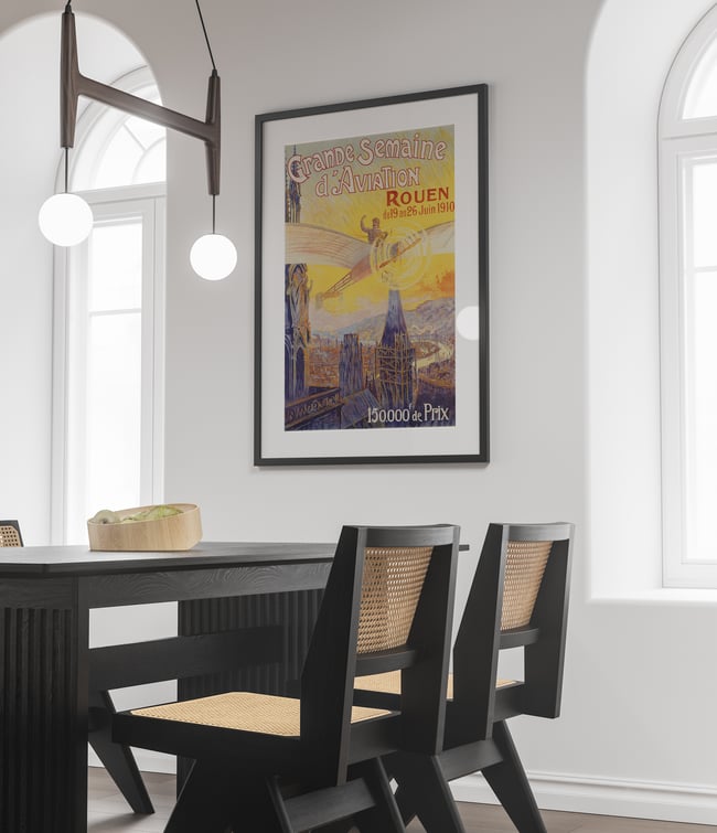 Grande Semaine d'Aviation Rouen | Charles Rambert | 1910 | Wall Art Print | Vintage Travel Poster