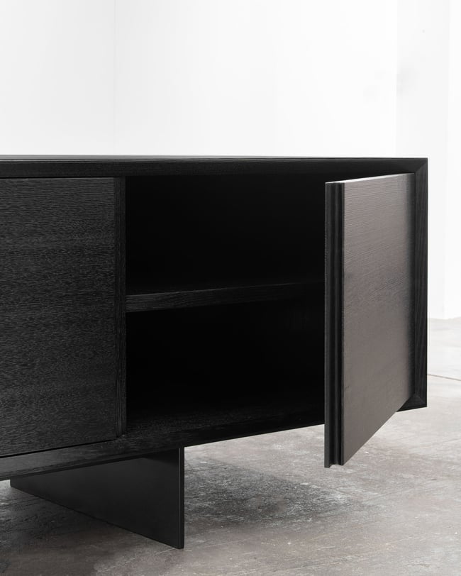 REID SIDEBOARD IN TORCHED TASMANIAN OAK WITH DOORS