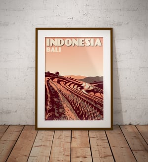 Image of Indonesia - Bali - Rice Terrace - Paddy field - Coral - Fine Art Print