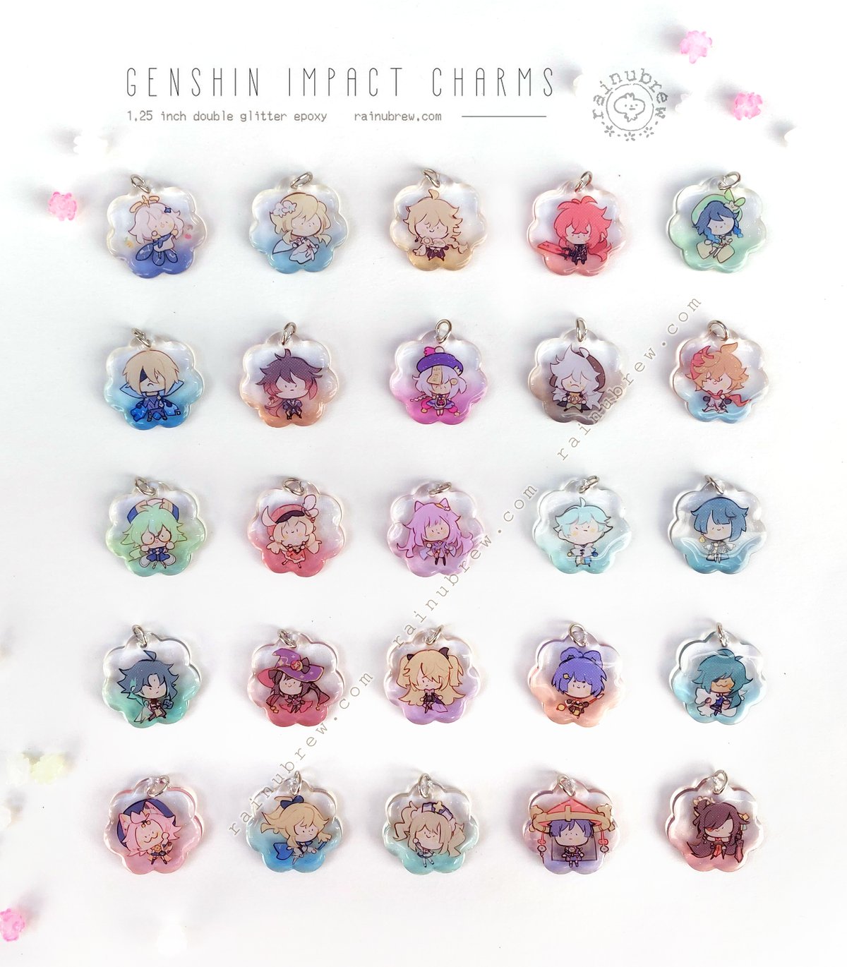 Image of FOUNTAIN UPDATE! Genshin Impact - Set 2 | 1.25" Gacha Charms