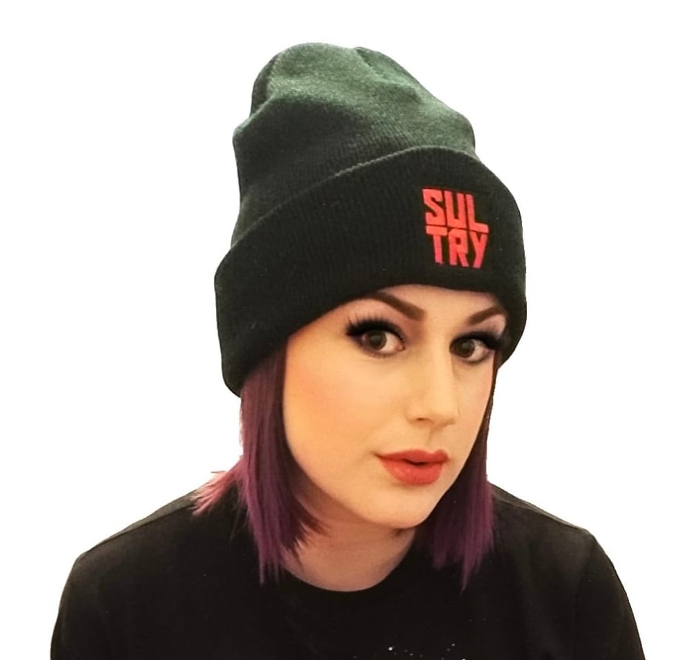 Image of Black and Red Box Beanie