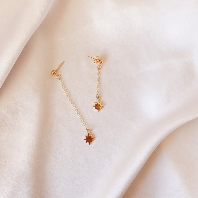 asymmetric starburst drop earrings!