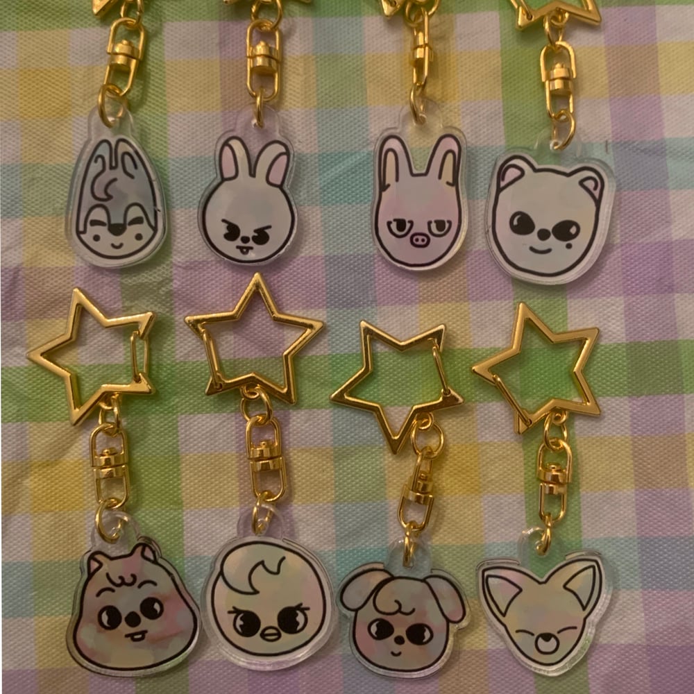 Image of Pastel Paint SKZOO acrylic keychains