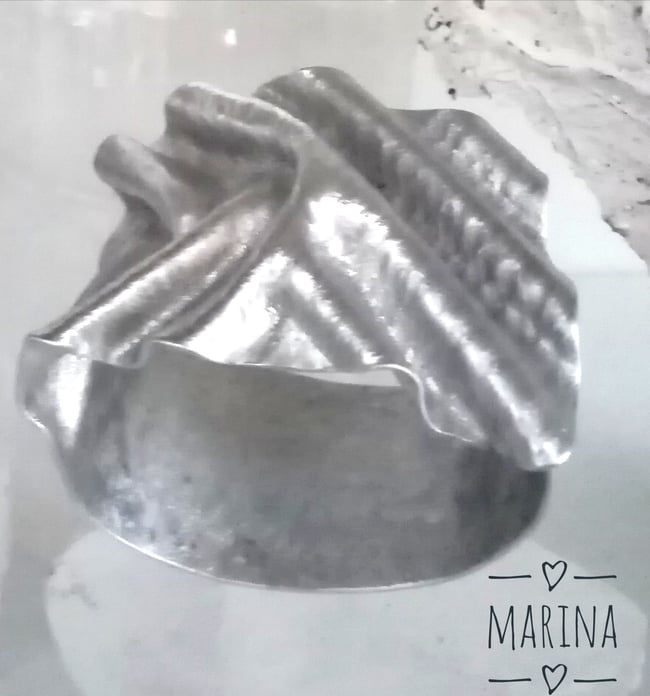 Pulsera  Plateada Ondas