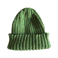 Image 1 of Ribbed Pure Wool Hat – Wolf Green