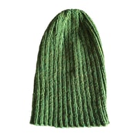 Image 2 of Ribbed Pure Wool Hat – Wolf Green