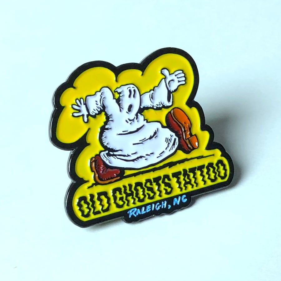 Image of Old Ghosts Tattoo enamel pin 