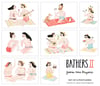 BATHERS II • set of 8 postcards