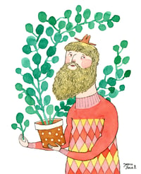 Image 1 of Gentleman with Plant • print