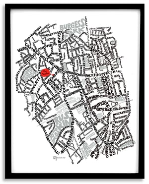 Image of Camberwell & Denmark Hill SE5 - SE London Type Map