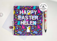 Image 1 of Personalised 'Happy Easter' Bunny Card