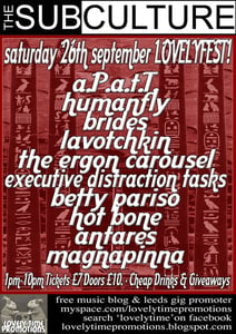 Image of Ticket - Lovelyfest All Dayer - Saturday 26th September 2009