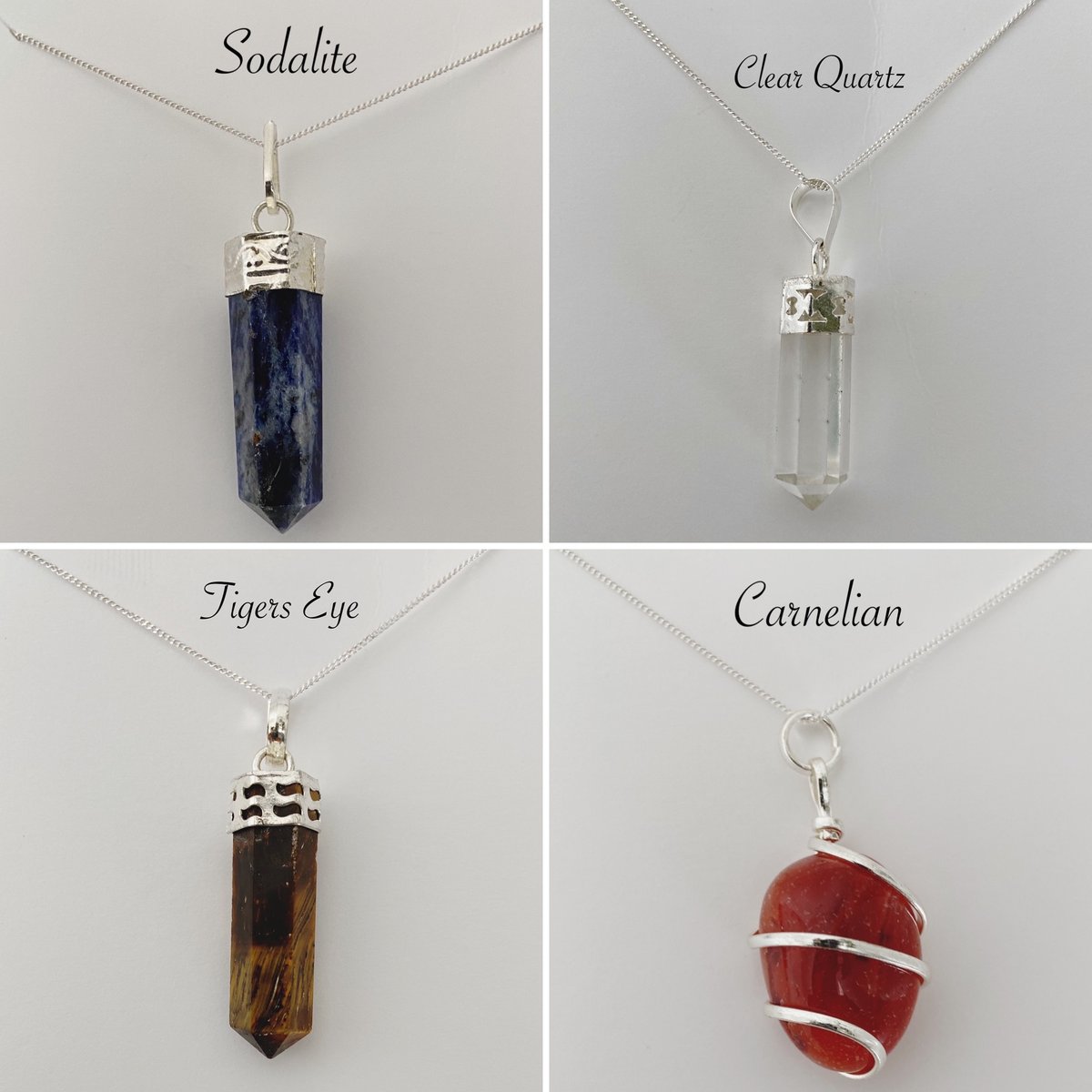 Image of Crystal Pendants on Sterling Silver Necklaces