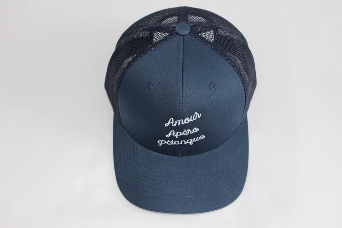 Image of Casquette Bleu Amour Apéro Pétanque.