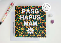 Image 1 of Personalised 'Pasg Hapus' Flower Card