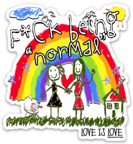 Image of F Being "Normal" Sticker