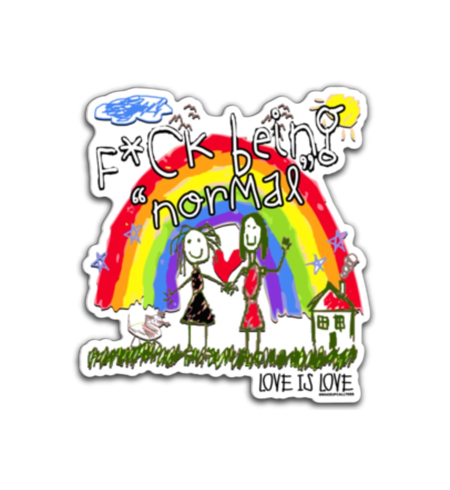 Image of F Being "Normal" Sticker