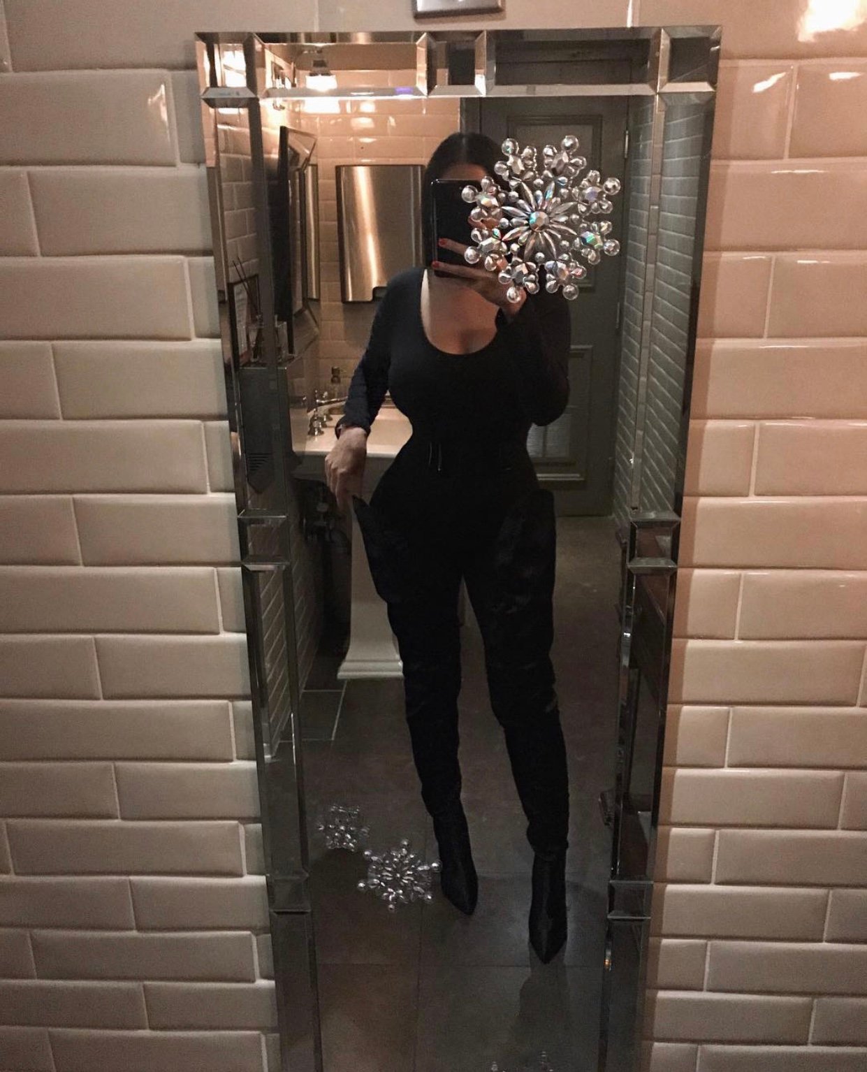 Image of BLACK SUPER THIGH-HIGH SILK BOOTS (UK 8)
