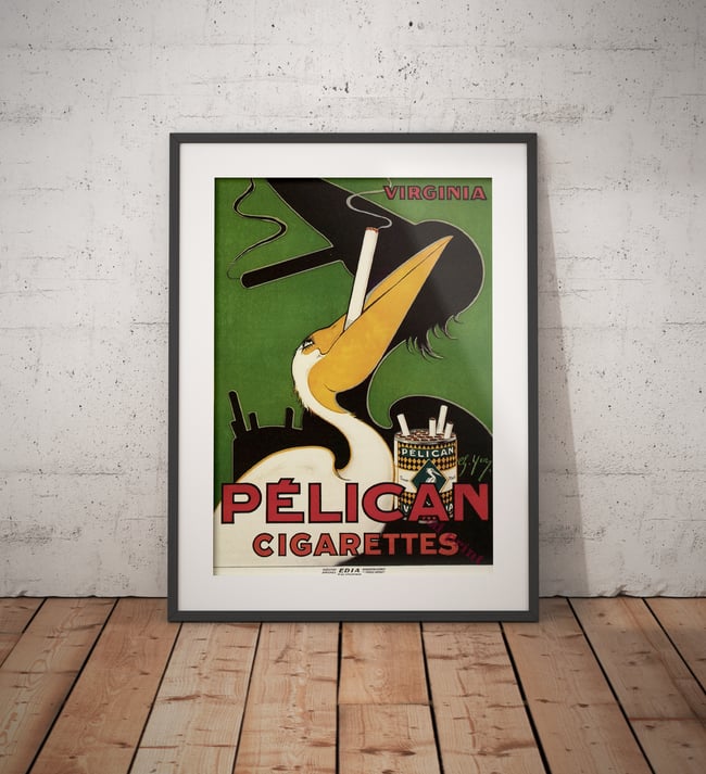 Pelican Cigarettes | Charles Yray | 1925 | Vintage Ads | Wall Art Print | Vintage Poster