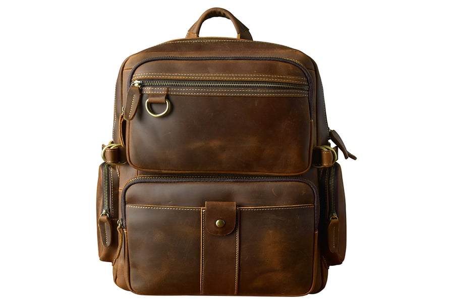 Handmade Canvas Leather Backpack Rucksack Travel Backpack MC9120