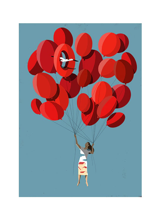 Red balloons by Giulia Neri