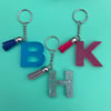 Single Letter Keychain with Tassel