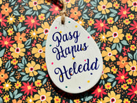 Personalised 'Pasg Hapus' Ceramic Easter Egg Decoration
