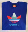 CYMRU TRI-STRIPE WOMEN'S T-SHIRT (RED/BLUE/GREY)