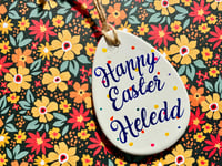 Personalised 'Happy Easter' Ceramic Easter Egg Decoration