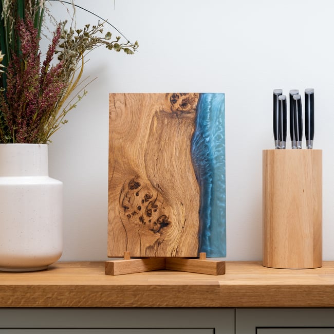 Pippy Oak & Ocean Blue Epoxy Serving Board