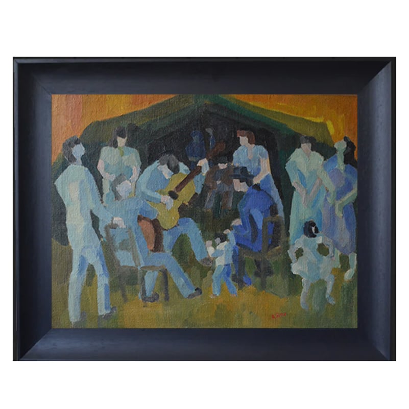 Image of Mid 20thC, French Oil Painting, 'Gypsy Dance.'