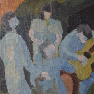 Image of Mid 20thC, French Oil Painting, 'Gypsy Dance.'