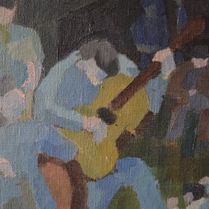 Image of Mid 20thC, French Oil Painting, 'Gypsy Dance.'