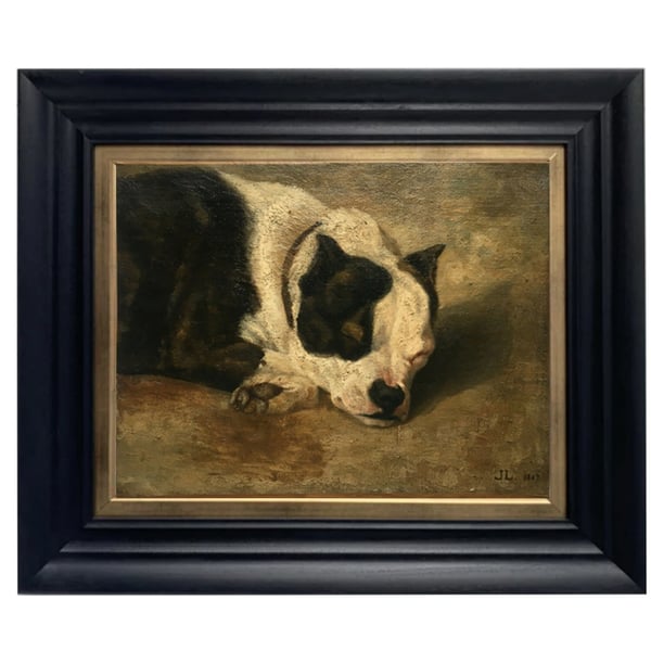 Image of 1867, French, Pet Portrait Painting, 'Bulldog,'