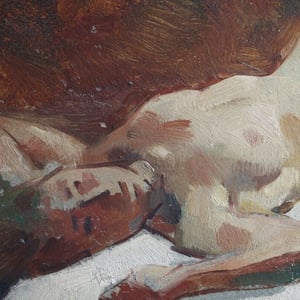 Image of 1920's, French Oil Painting, 'Jeune Femme.'