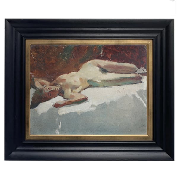 Image of 1920's, French Oil Painting, 'Jeune Femme.'