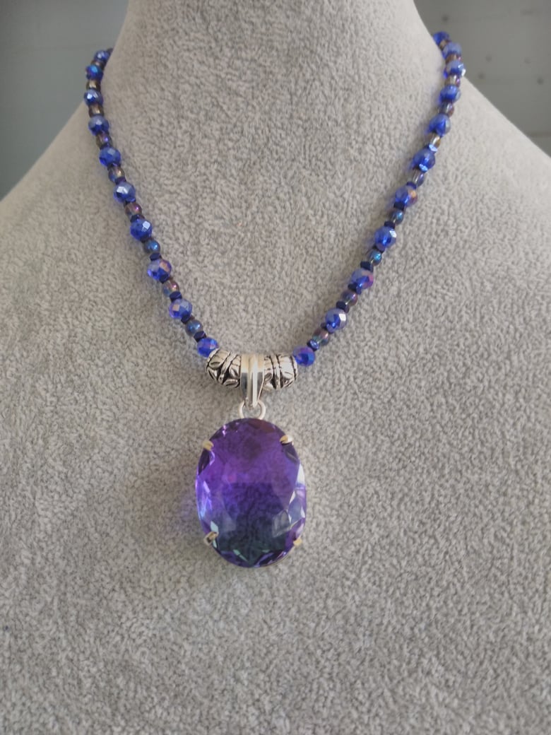 Image of PURPLE BLUE BICOLOR TOURMALINE NECKLACE