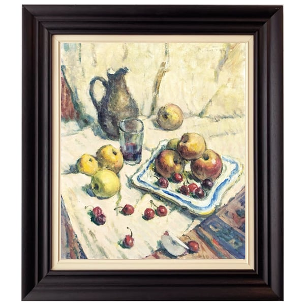 Image of 1933, French Oil Painting, 'Apples and Cherries.' WAS £995.00