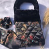 Chinese Dragon quilted faux fur bag 