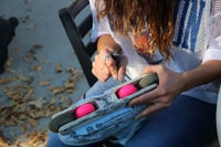 Image 4 of NEON PINK: Moonshine UHMW Custom Anti Rocker Wheels with Bearings