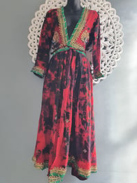 Image 1 of Jewelled  kaftan / dress RED GREEN