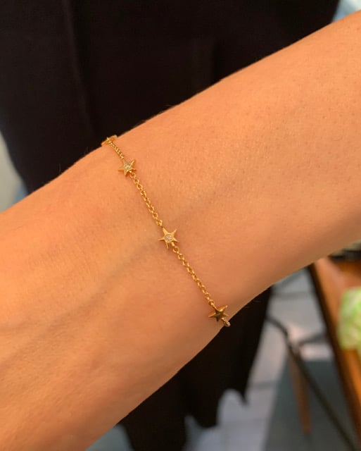 Image of Back In Stock! 14 kt Yellow Gold and Diamond Bracelets