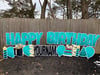 Large Happy Birthday Set with Age with Stakes